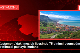 Kastamonu gündem haberleri: Kastamonu'daki meslek lisesinde 75 bininci oyuncağın üretilmesi pastayla kutlandı