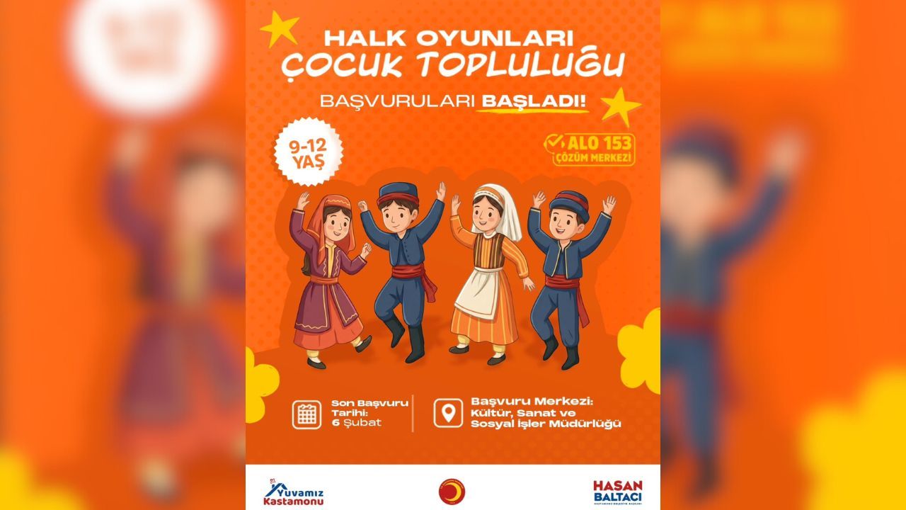 Halk Oyunları Çocuk Topluluğuna başvurular başladı!